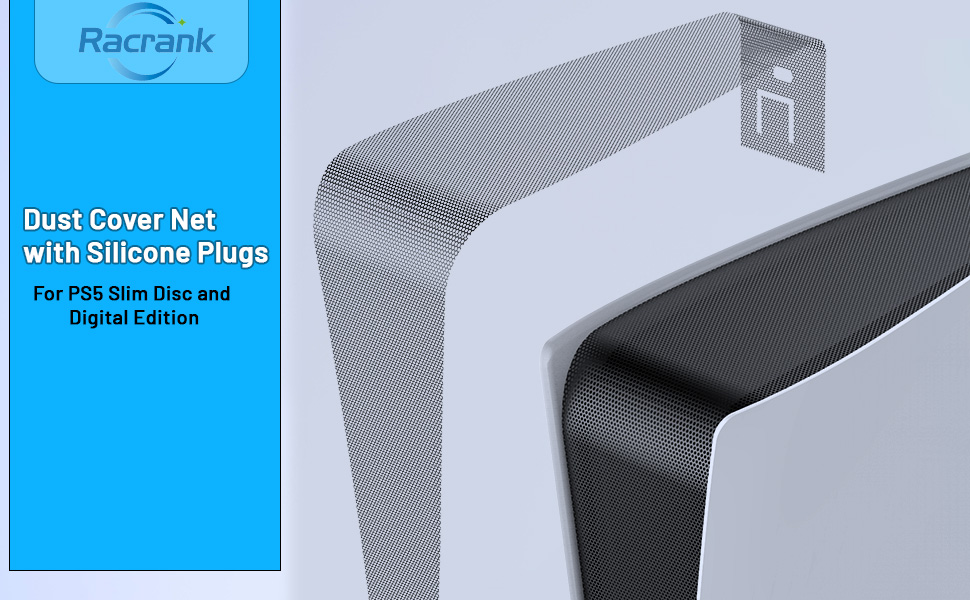 8 in 1 Dust Cover Net for PS5 Slim with Dust Plugs, PS5