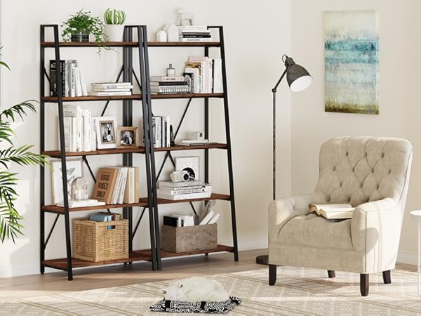 Amazon.com: BON AUGURE Ladder Shelf Bookcase, 5-Tier