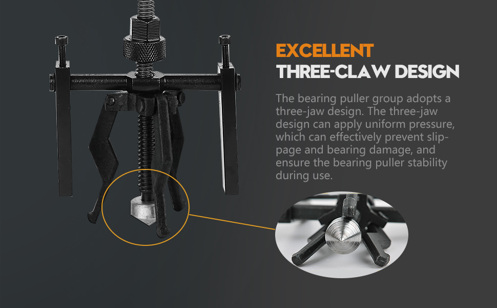 3 Jaw Inner Pilot Bearing Puller Auto Bushing Carbon Steel Gear