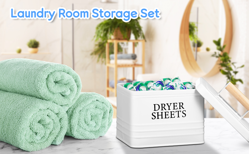 Home Laundry Powder Container,Modern Farmhouse Metal