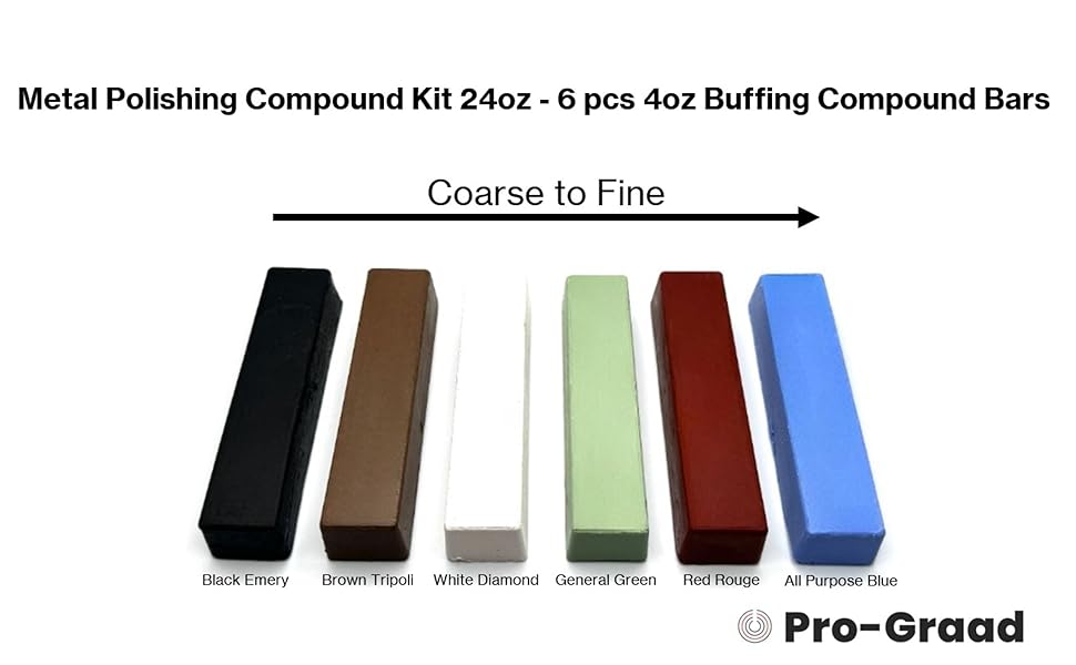 ProGraad Metal Polishing Compound Kit 24oz 6 pc Buffing Compound