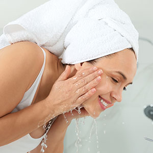 Wash and pat your face dry