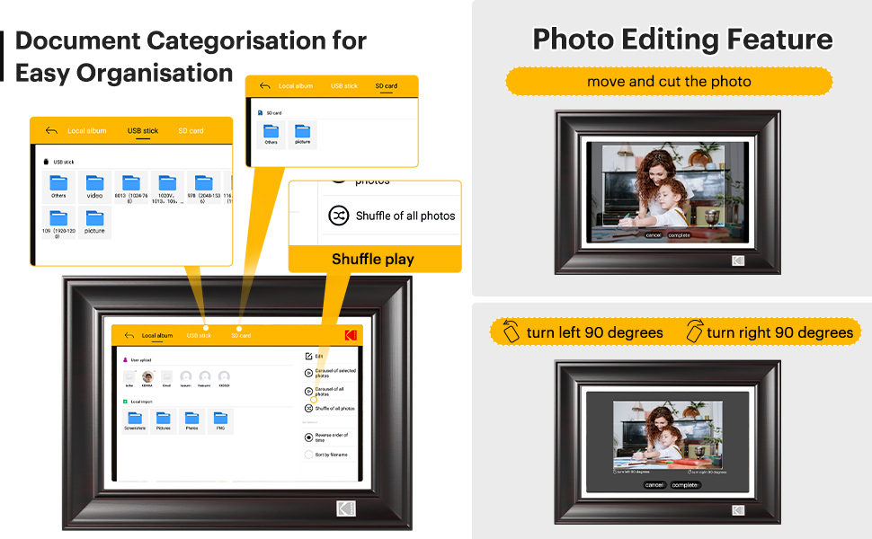 KODAK Digital Photo Frame WiFi Digital Picture Frame 10.1 Inches, FHD
