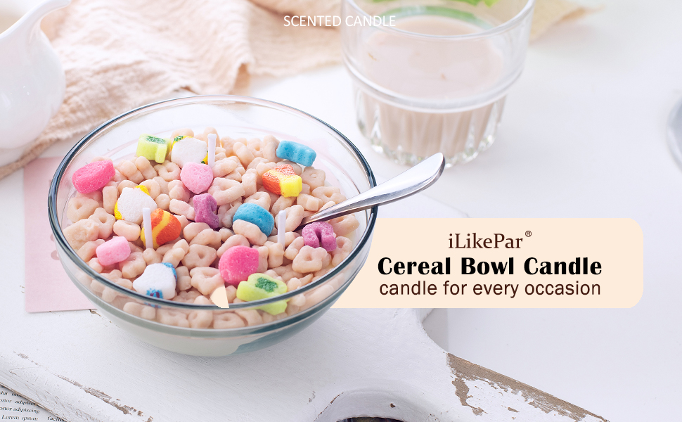 Funny French Vanilla Cereal Bowl with Metal Spoon Scented Soy Candle Morning Ritual Gift