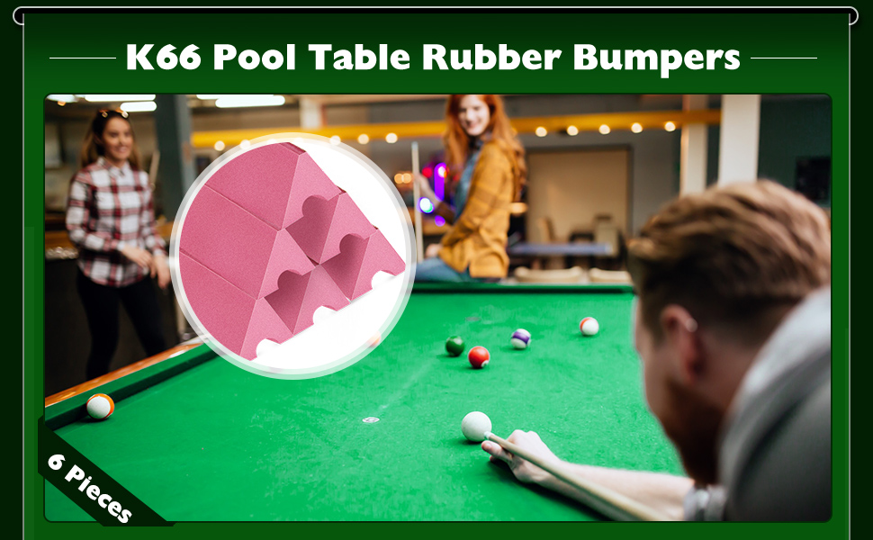 Amylove 6 Pack K66 Rubber Bumpers Pool Table Bumpers