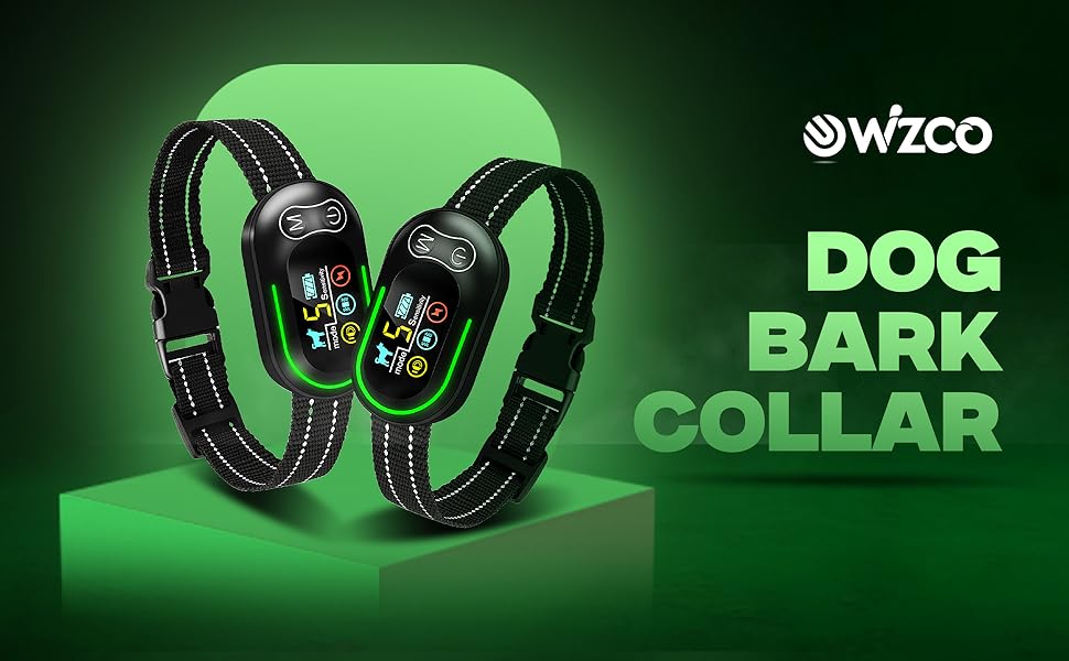 Dog Bark Collar, Wizco Rechargeable Smart Barking Collar