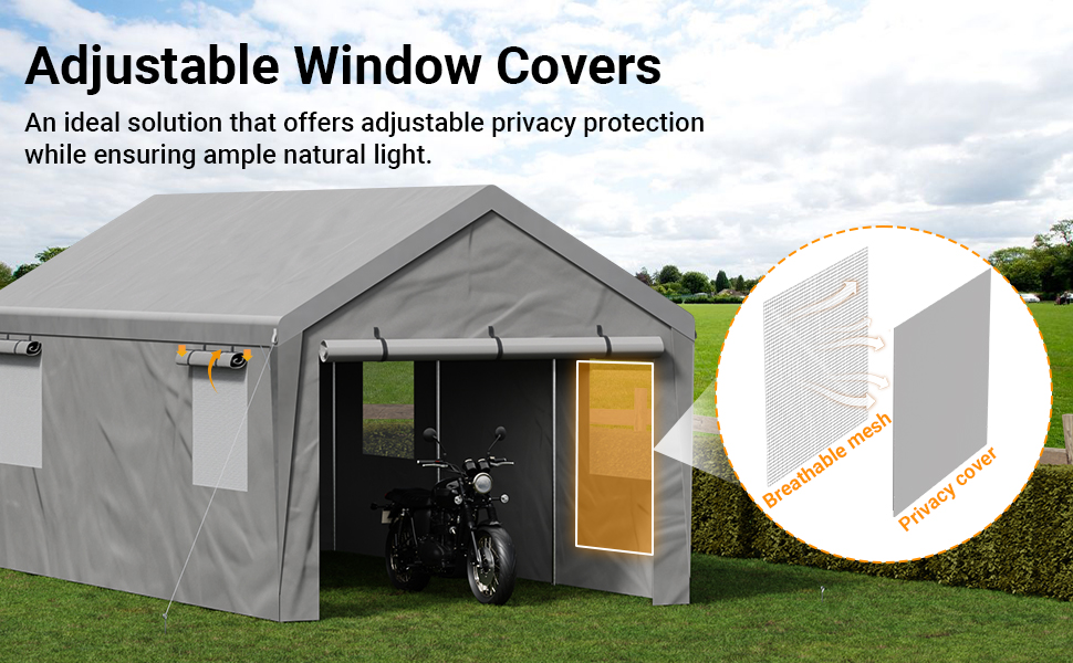 Tecfino 10x20 FT Carport, Heavy Duty Carport Canopy