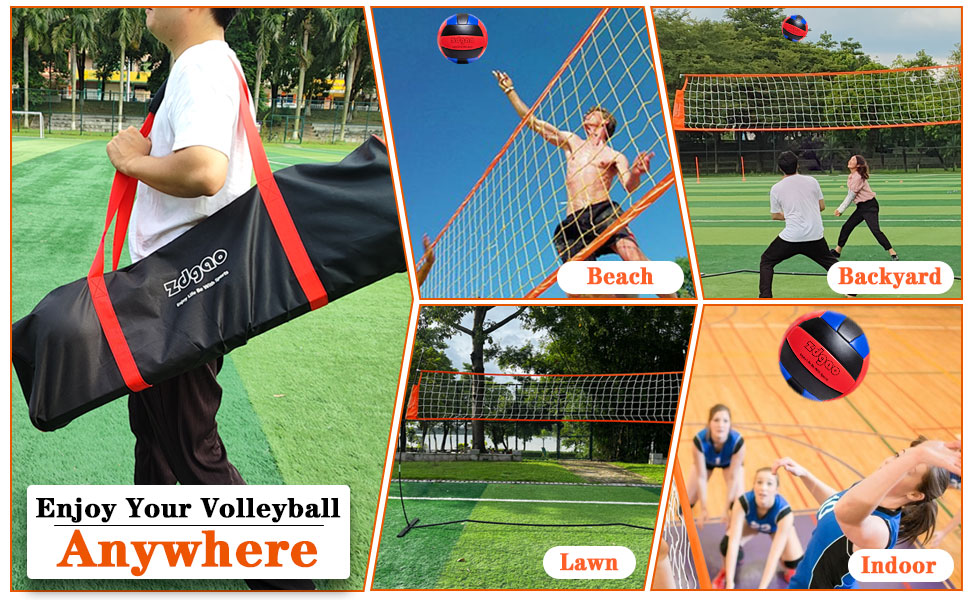 Zdgao 12FT Freestanding Volleyball Training Net for Indoor, Outdoor or Backyard