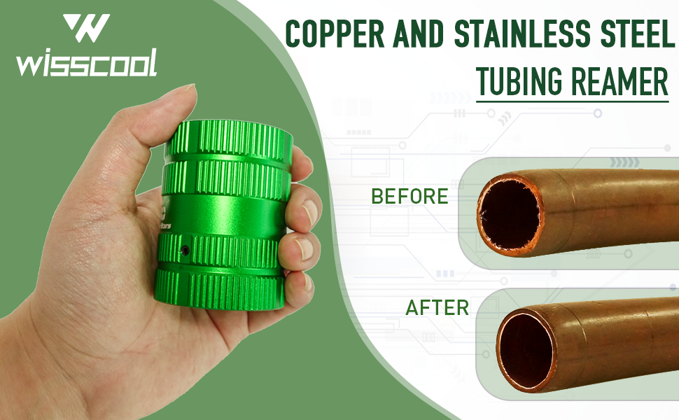 Wisscool Pipe Reamer Tool, Deburring Tool, 1/4" to 5/8" Inner/Outer for