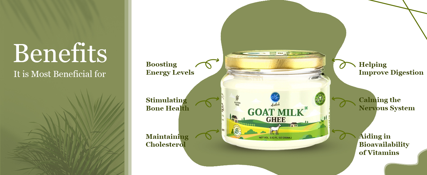 Aadvik Goat Milk Ghee with Ayurvedic Benefits Naturally Fed Goats