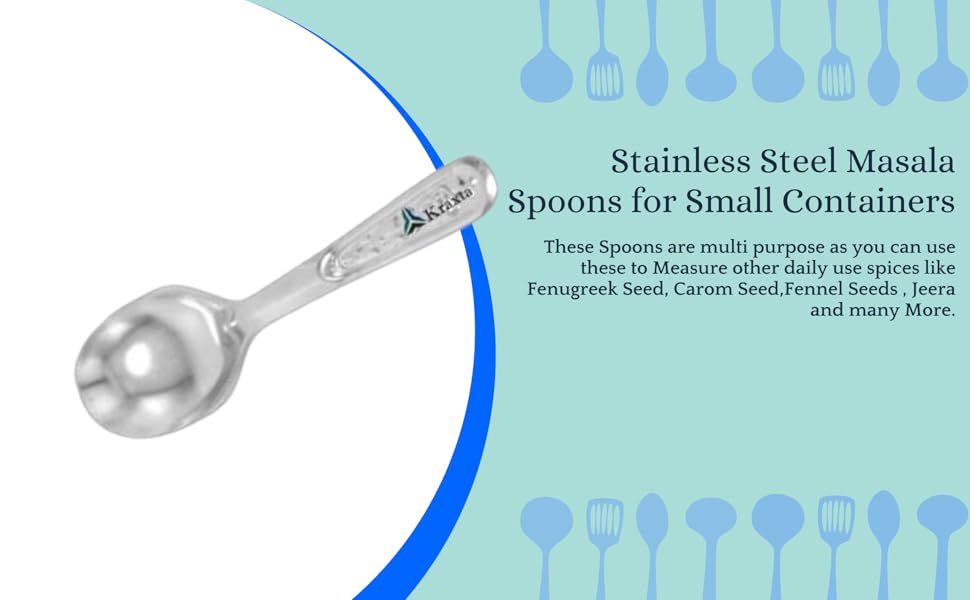 Buy Kraxta™ Stainless Steel Masala Spoons for Small Containers Mini