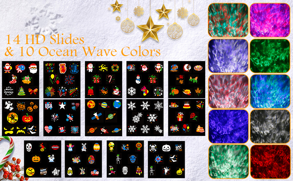 14 HD Slides & 10 Ocean Wave Colors
