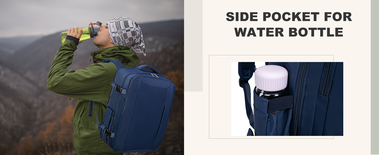 CABIN BAG WITH WATTER BOTTLE HOLDER