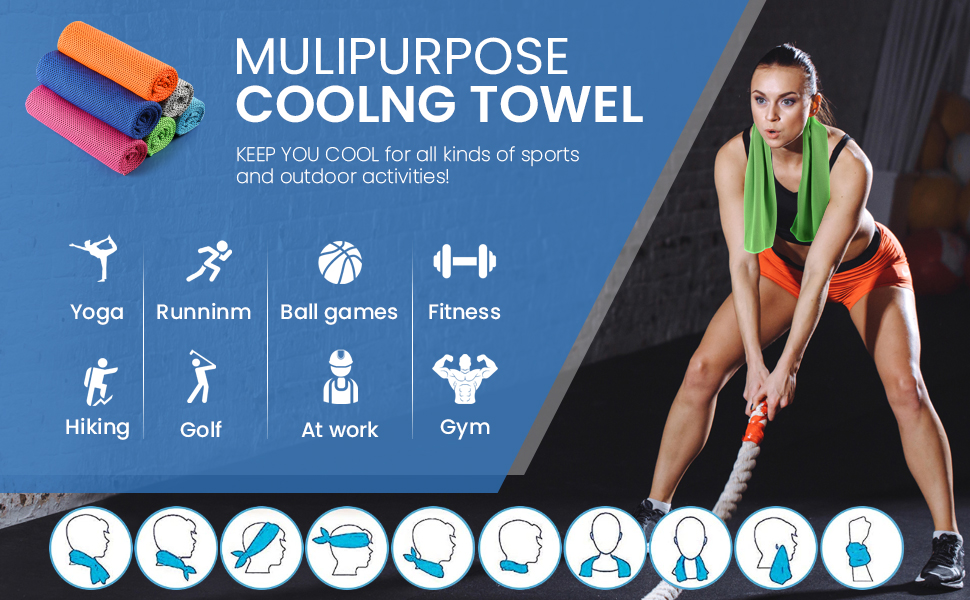 Cooling Towel, Cooling Towels for Neck, 6 Pack Cooling Towels for Instant Cooling, Soft