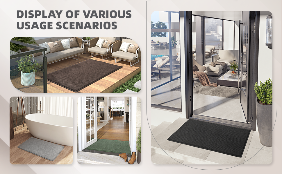 Color G Indoor Door Mat, NonSlip, Dirt Trapper Muddy Mat, Absorbent Doormat, Low
