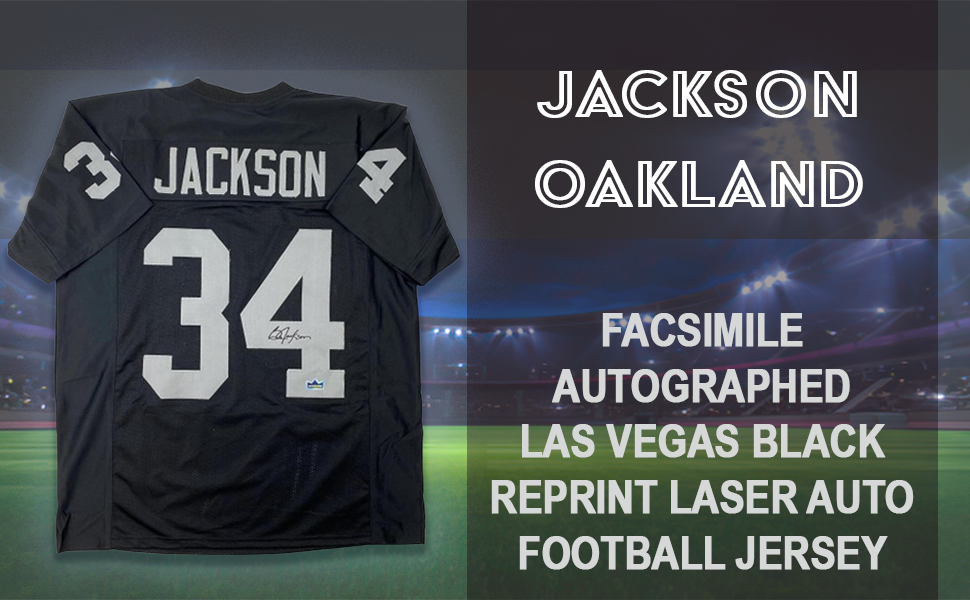 Facsimile Autographed Bo Jackson Oakland Las Vegas Black