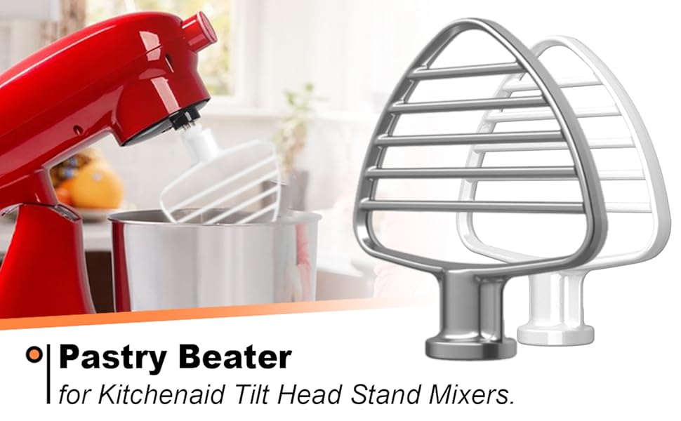 Pastry Beater for Kitchen aid TiltHead Stand Mixers