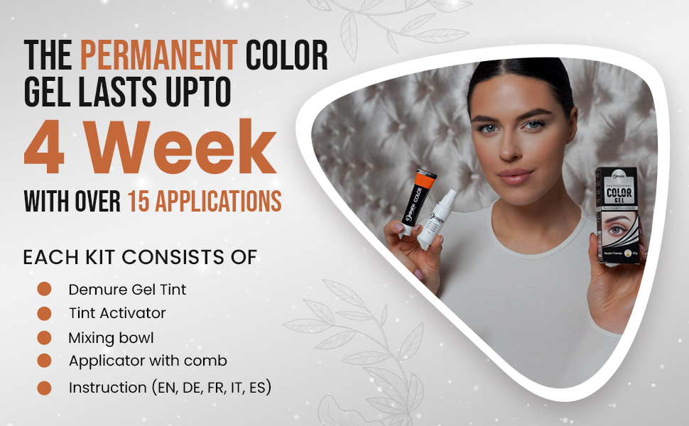 Tinting accentuates brows and lashes for defined fuller.