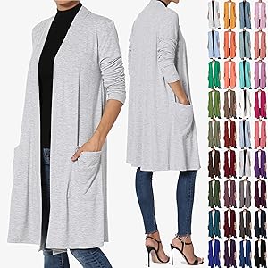 Women's Casual Long Sleeve Pocket Open Front Jersey Knit