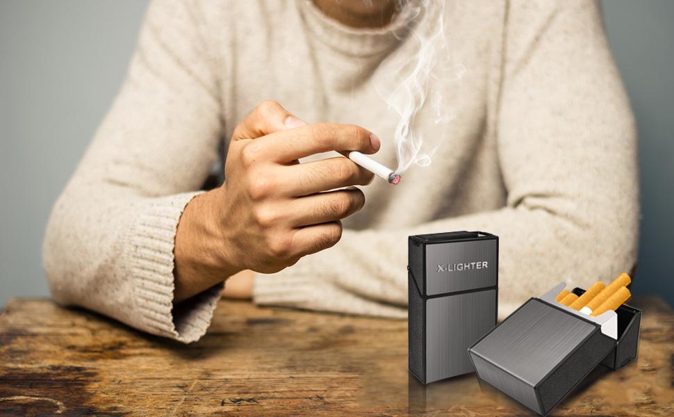 XLighter Cigarette Case, 20pcs 84mm Cigarette Capacity, with Removable