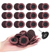 Shawya 25 PCS Sanding Discs 2 Inch Quick Change Roll Lock Disc Die Grinder Sanding Disc Medium Su...