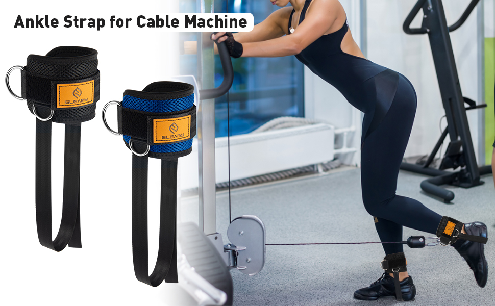 Amazon.com : ELEAMY Ankle Straps for Dumbbells and Cable Machines ...