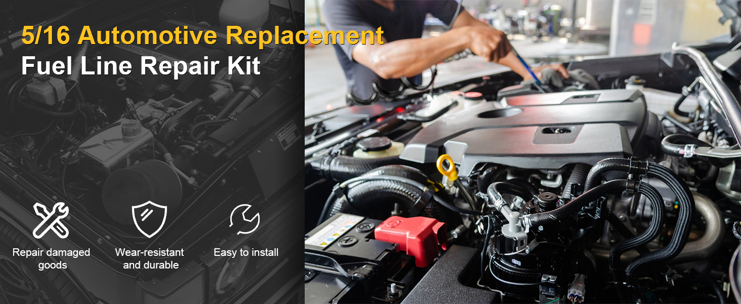 MuRealy Upgraded 5/16 Automotive Replacement Fuel Line Kit