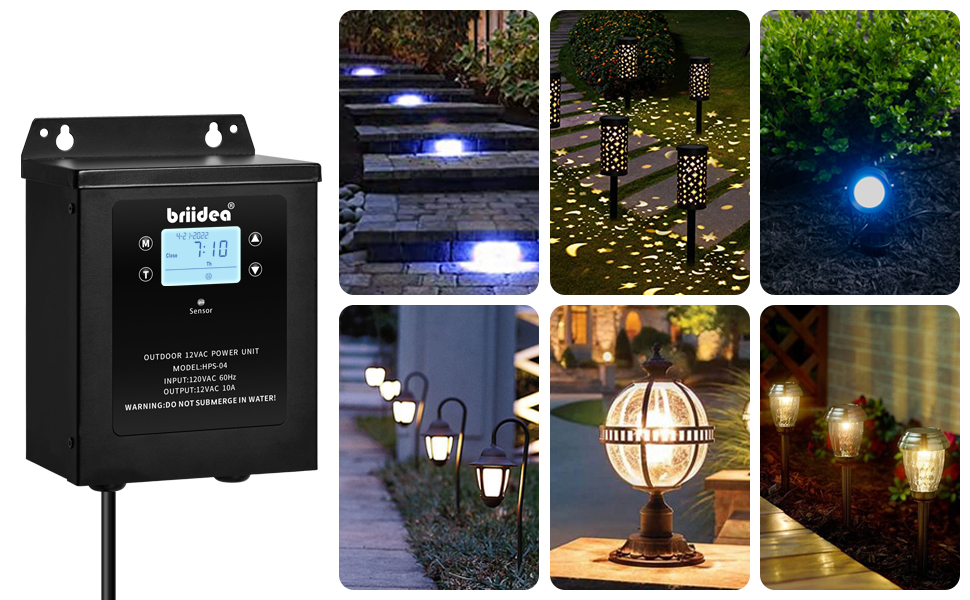 Low Voltage Transformer, Briidea 120W 120V AC to 12V AC Landscape