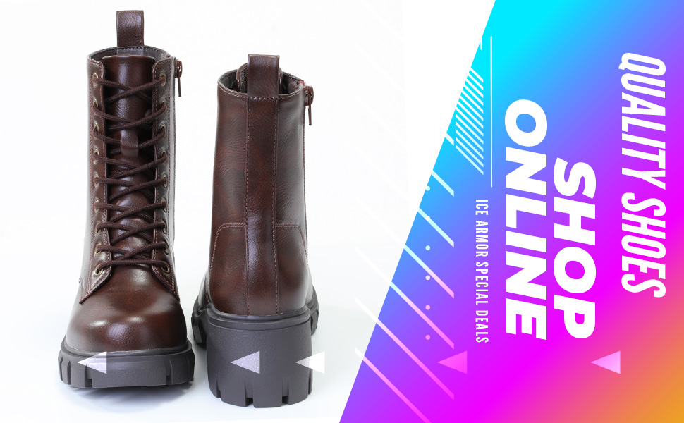 MILOCACA New Women'S Lace Up High Top Platform Black Boots With Thick Sole, Side Zipper, Shoes 4