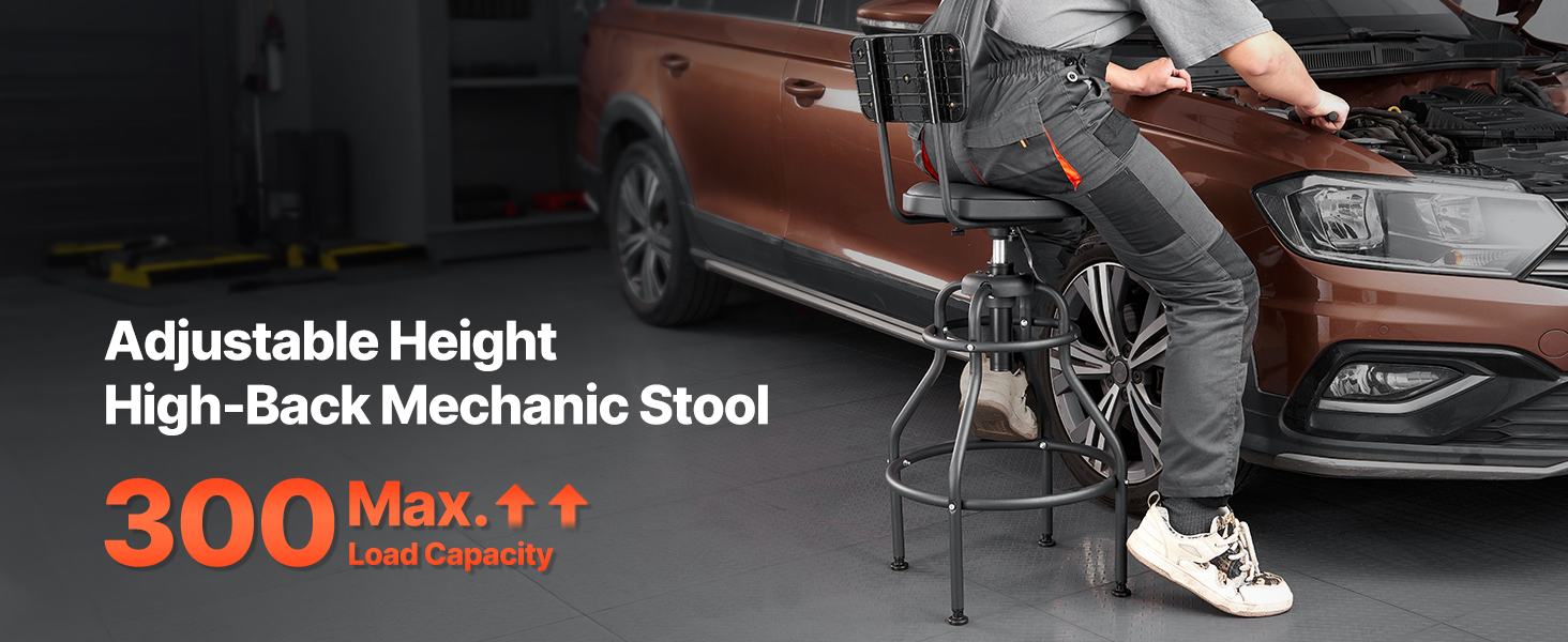 shop stool with backrest