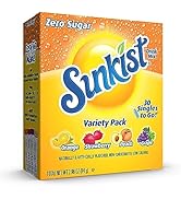 Sunkist Soda Variety Pack, Singles To Go Orange, Strawberry, Grape and Peach (30 Total Sticks)