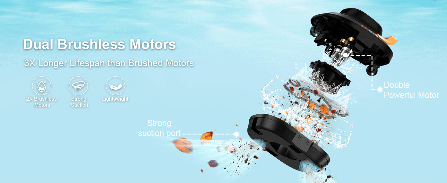 CoasTeering Cordless Robotic Pool Vacuum Cleaner, Pool Vacuum Robot with 120 Mins Runtime, Dual