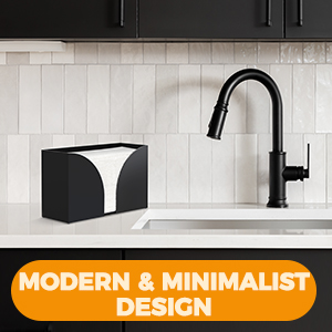 matte black finish and rounded corners dispenser brings a sleek modern style to any countertop