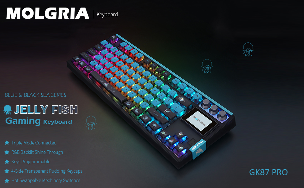 Amazon.com: MOLGRIA SKYLOONG GK87 Jellyfish Pudding Keycaps RGB Amazon.com: MOLGRIA SKYLOONG GK87 Jellyfish Pudding Keycaps RGB