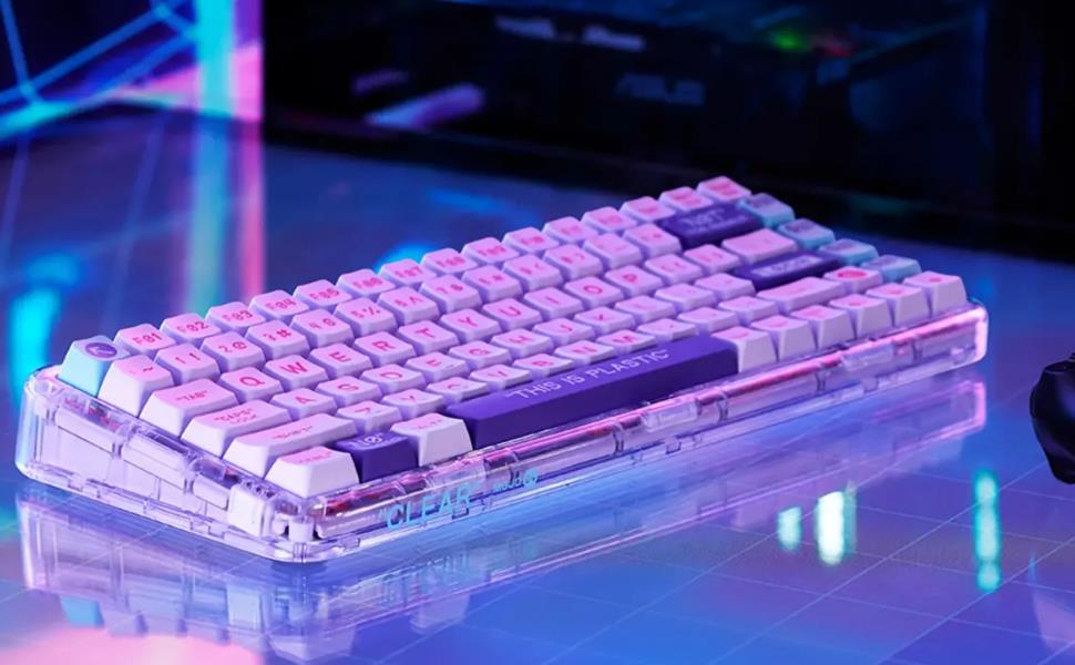 MelGeek Mojo84 Vaporwave Mechanical Keyboard, Bluetooth/2