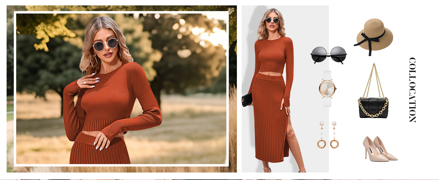 Women's 2 Piece Sweater Outfits Set