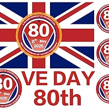 VE 80th Tattoo Stickers