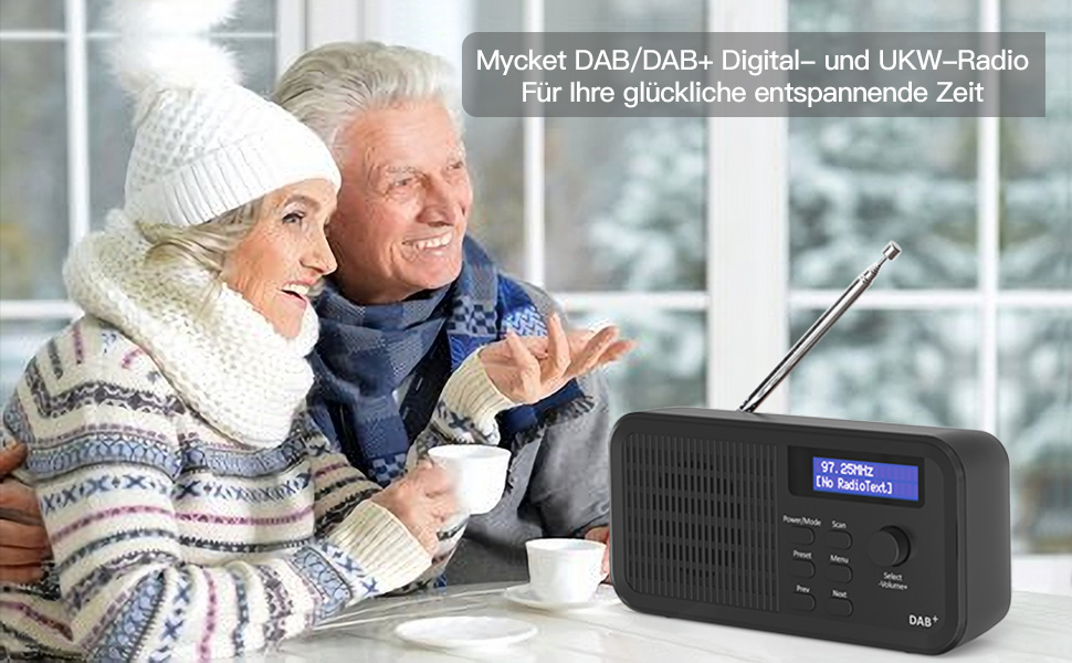 Mycket DAB/DAB+ Digital & FM Radio, Wiederaufladbarer Akku und ...