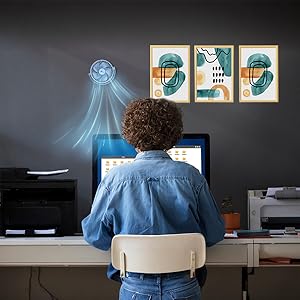 Portable fan with wall fan angle