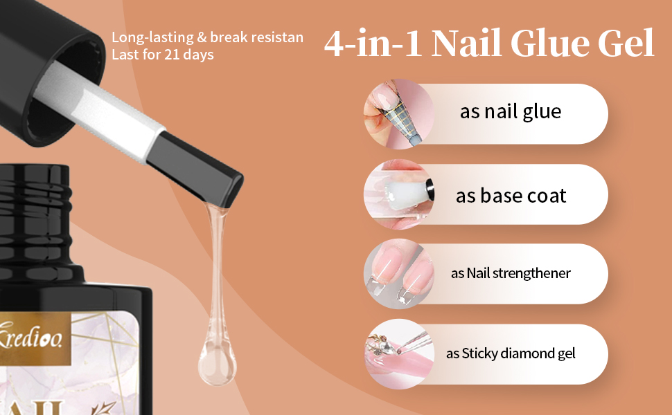 nail glue gel almond nail tips