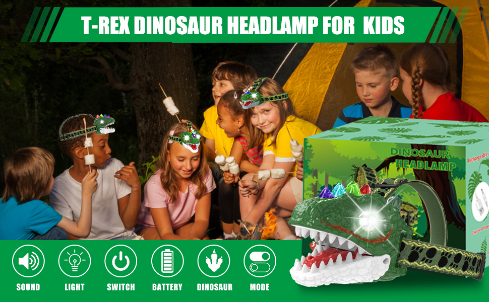 Rechargeable Dinosaur Headlamp