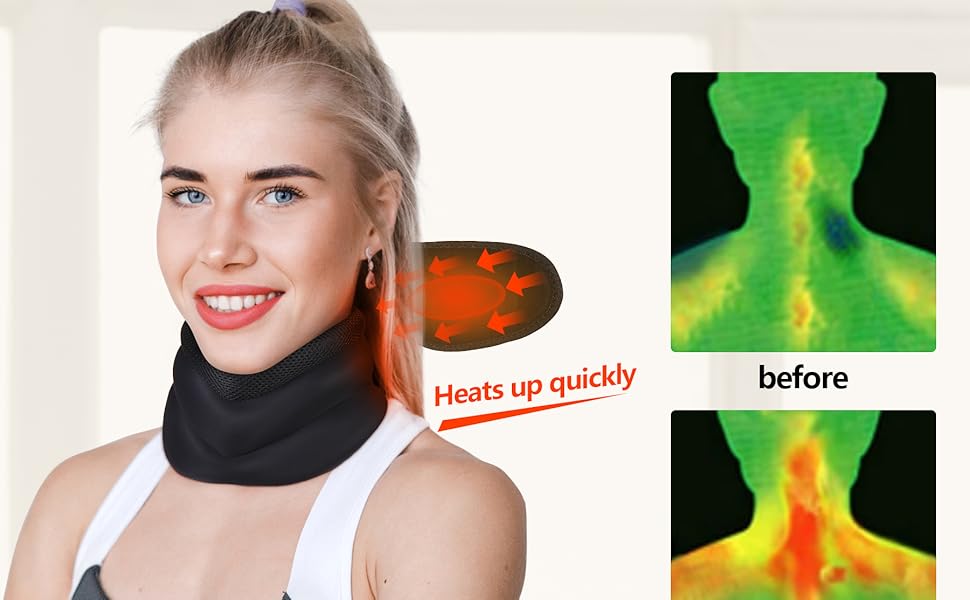 Heated Neck Brace Cervical Collar for Neck Support and Neck