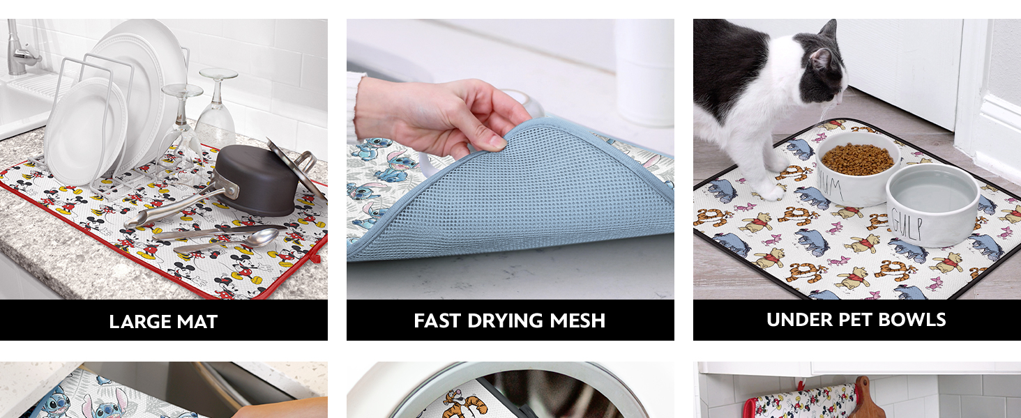 Disney Dish Drying Mats Uses and Features