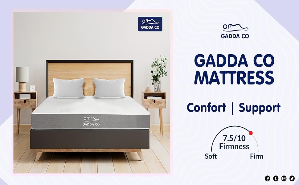 GADDA CO Comfort Mattress 6inch Double Bed Size, Memory Foam Soft