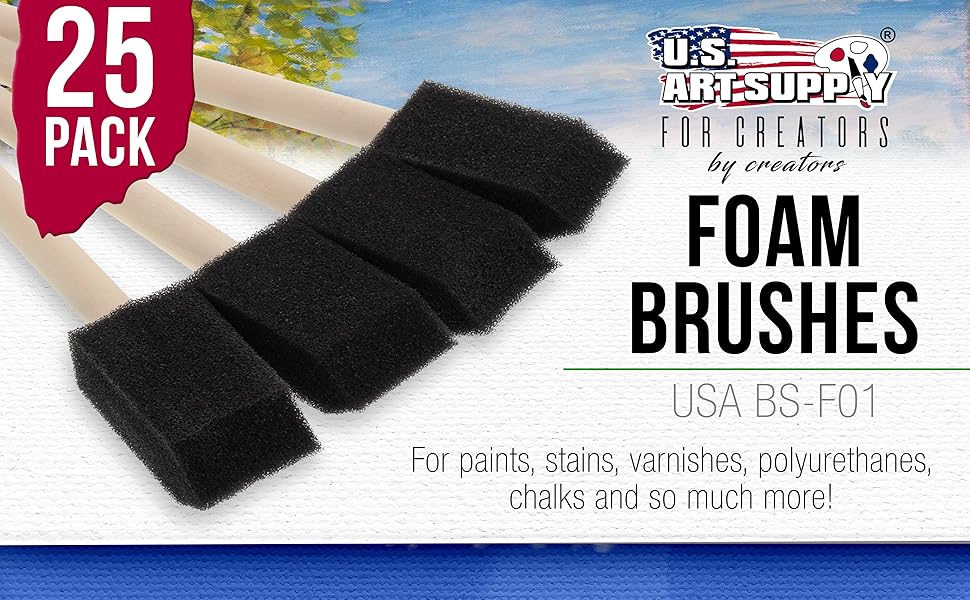 20 Pack Foam Brushes for paints, stains, varnishes, polyurethanes