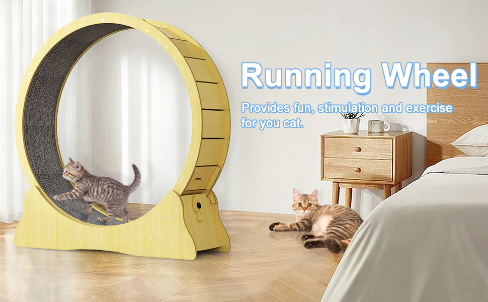 Hibtn Large Cat Exercise Wheel Diameter 43.3inch,Cat Treadmill,Cat