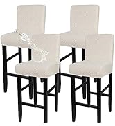 SearchI Water Repellent Bar Stool Covers Set of 4, Stretch Washable Barstool Seat Covers, Counter...