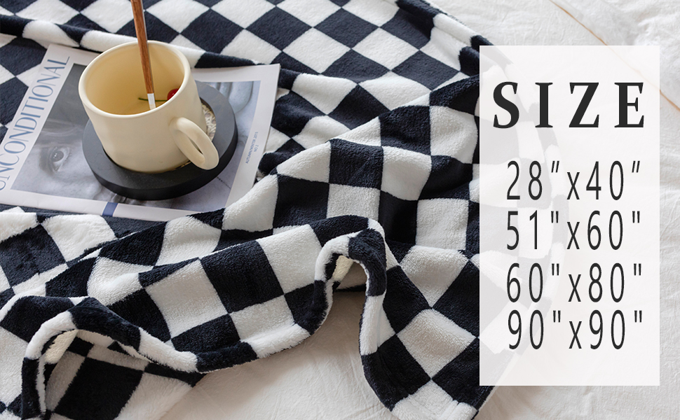 LIPOR Baby Pet Throw Blankets Flannel Blanket Checkerboard