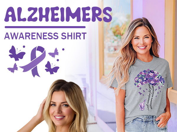 Amazon.com: YZMI Women Alzheimers Awareness Shirts I Will