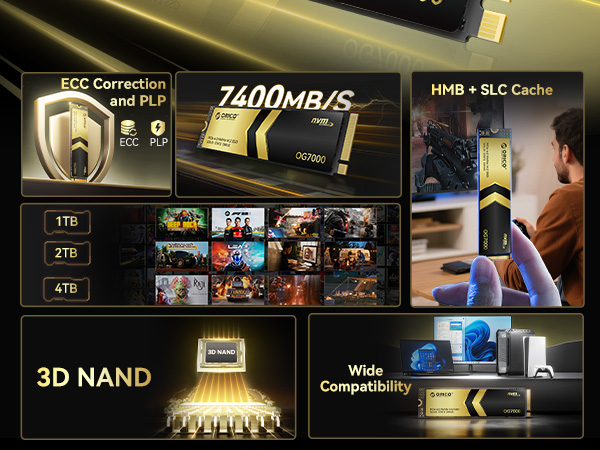 ORICO　OG7000　2TB　PCIe Gen4　NVMe SSD　爆速！ Amazon.com: ORICO OG7000 2TB PCIe Gen4 NVMe SSD, Up to